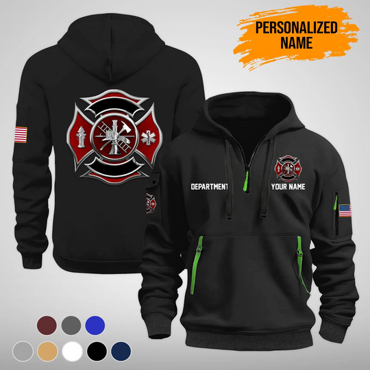 Discover Personalized Name Love Firefighter Quarter Zip Hoodie