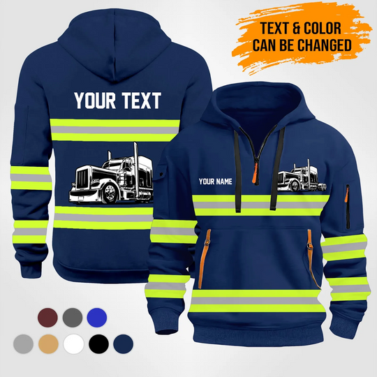 Personalized Name Love Fire Rescue EMS Quarter Zip Hoodie