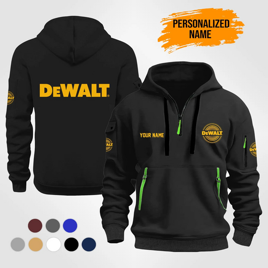 Personalized Name Love Power Tools Quarter Zip Hoodie
