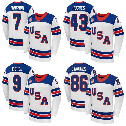 Team USA Winter Olympics 2026 Jersey White Printed Sizes S-5XL