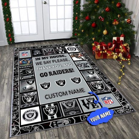 Las Vegas Raiders Personalized Rectangle Rug