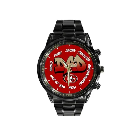 San Francisco 49ers Limited Edition Black Stainless Steel Watch For Father’s Day