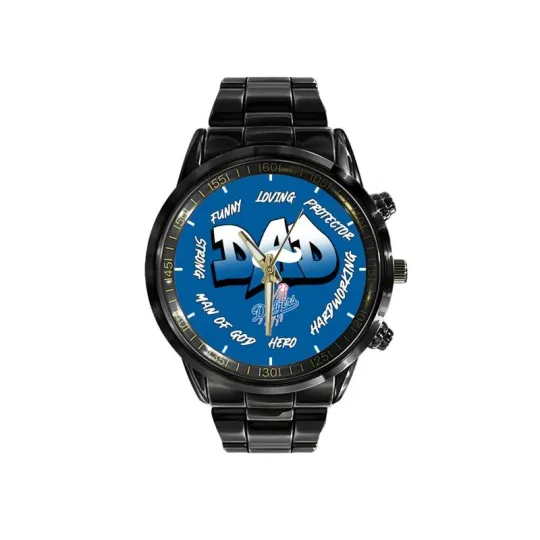 Los Angeles Dodgers Limited Edition Black Stainless Steel Watch For Father’s Day
