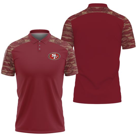Discover San Francisco Football Team 49ers Elevated Field Polo  Print Accent, Gift for Fan
