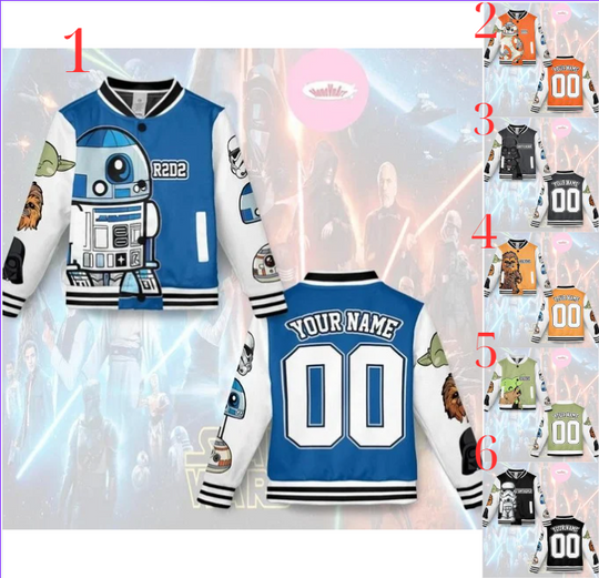 Custom Star Wars R2-D2 Droid Galaxy's Edge Characters Fan Gift Baseball Jacket