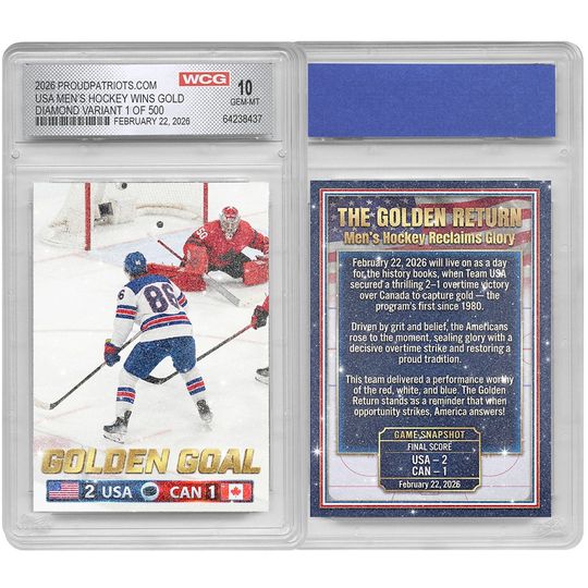 USA Men’s Hockey Wins Gold Acrylic Block Card