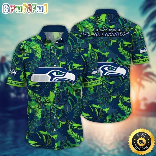 Discover Seattle Football Seahawkss Team Hawaiian Shirt Button Down Unisex