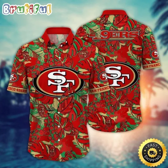 Discover San Francisco Football 49erss Team Hawaiian Shirt Button Down Adult