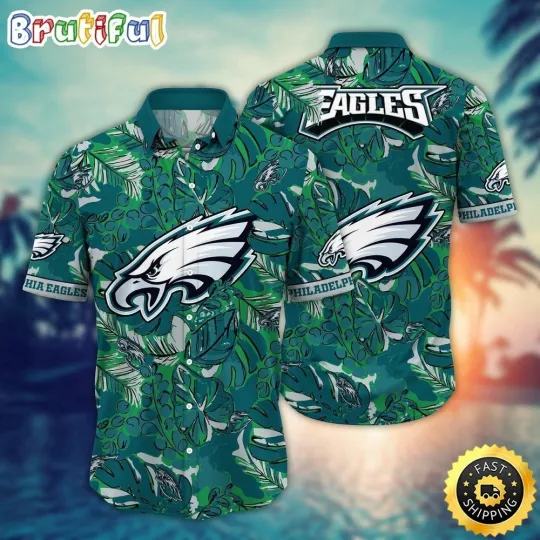 Discover Philadelphia Football Eagless Team Hawaiian Shirt Button Down Adult