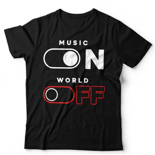 Discover Music T-Shirt World Off Unisex Kids Hi-Fi Concert Stereo