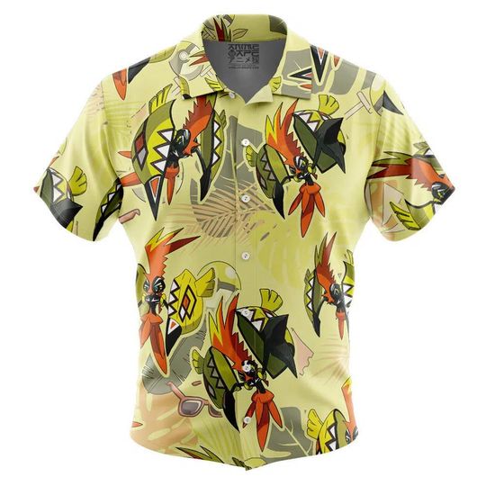 Discover Tapu Koko PKM Button Up Hawaiian Shirt Cute Tapu Koko Tropical Button Up Summer Vacation Beach Outfit Fun Unisex Style Shirt