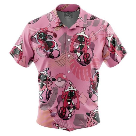Discover Tapu Lele PKM Button Up Hawaiian Shirt Cute Tapu Lele Tropical Button Up Summer Vacation Beach Outfit Fun Unisex Style Shirt