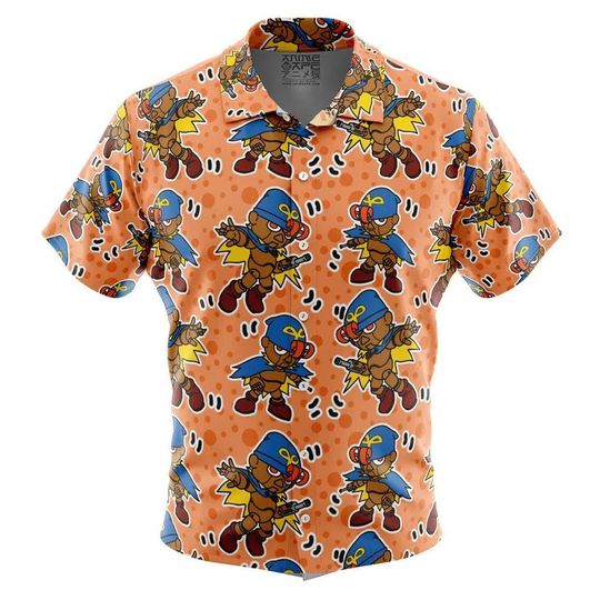 Discover Goomba Super Mario Bros Button Up Hawaiian Shirt Cute Tropical Button Up Summer Vacation Beach Outfit Fun Unisex Style Shirt