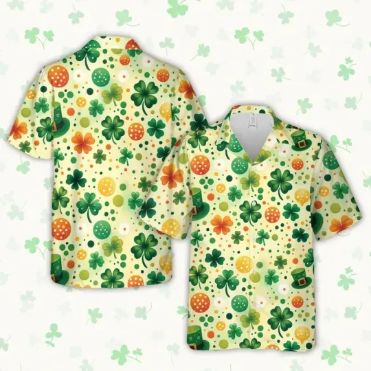 Discover Lucky Shamrock Polka Dot Hawaiian Shirt St. Patrick's Day 4 Styles Irish Gift