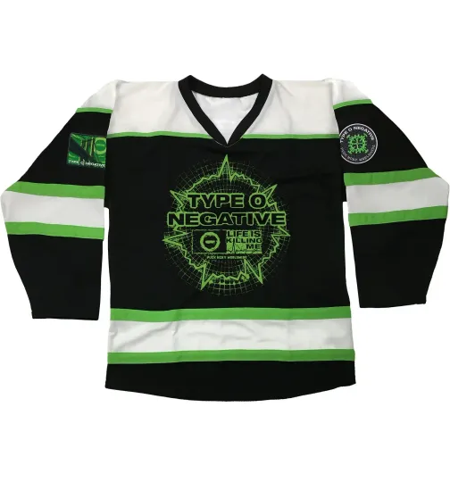 Discover Type O Negative hockey top Jersey TYPE O NEGATIVE LIFE IS ME HOCKEY US2098