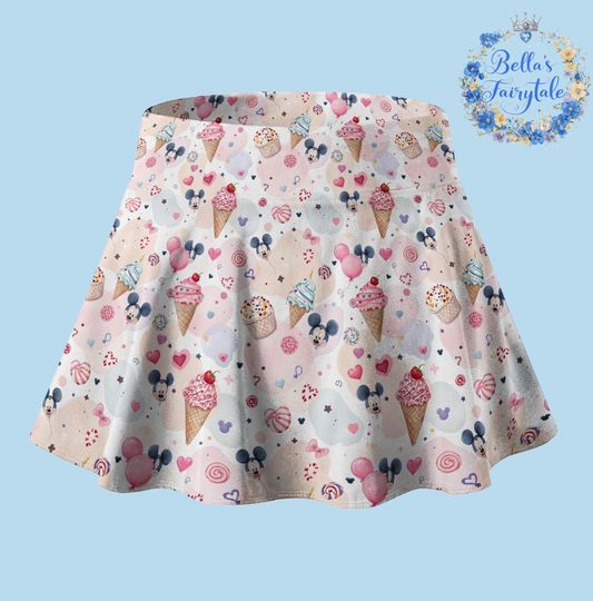 Mickey and Candies,  Disney Skirt with Shorts, Pickleball Skirt, Tennis Skirt, Skort,  Disney Outfit