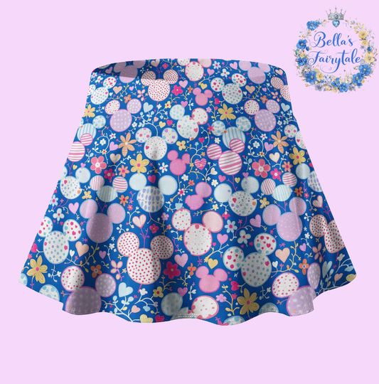 Blue Mickey Balloons, Disney Skirt with Shorts, Pickleball Skirt, Tennis Skirt, Skort, Disney Outfit