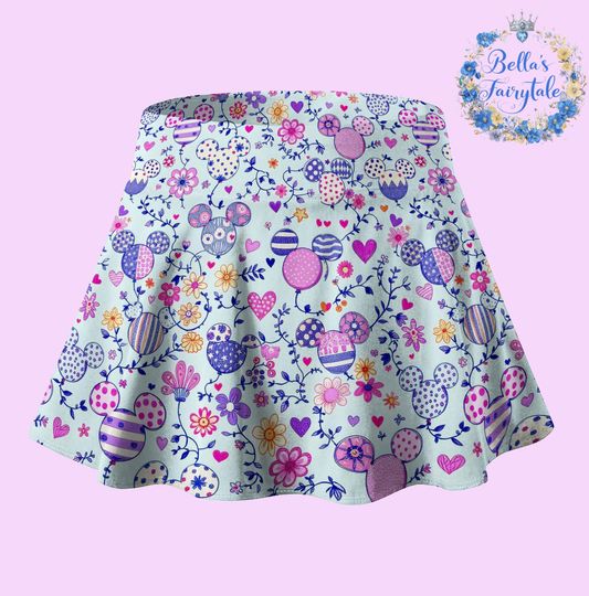 Purple Mickey Balloons, Disney Skirt with Shorts, Pickleball Skirt, Tennis Skirt, Skort, Disney Outfit