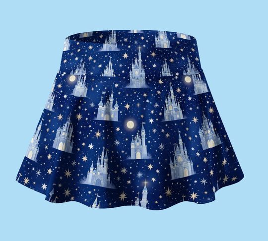 Midnight Kingdom, Disney Skirt with Shorts, Pickleball Skirt, Tennis Skirt, Running Skirt, Skort,  Disney Outfit