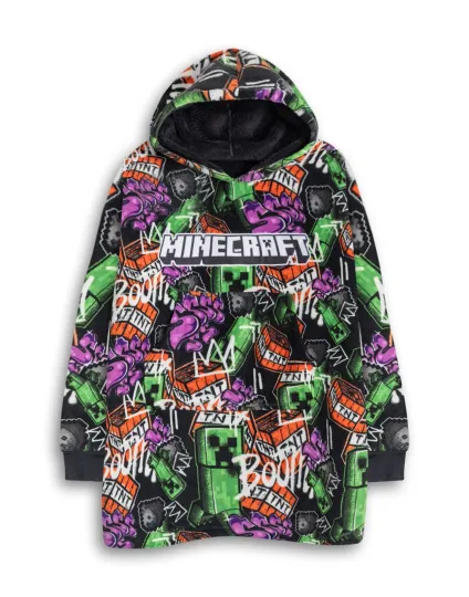 Minecraft Multicoloured Creeper Blanket Hoodie for Boys