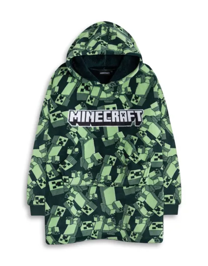 Minecraft Green Creeper Blanket Hoodie for Boys