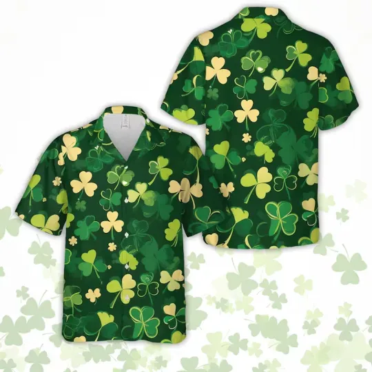 Discover St. Patrick's Day Hawaiian Shirt 4 Styles Lucky Shamrock Family Adults Kids