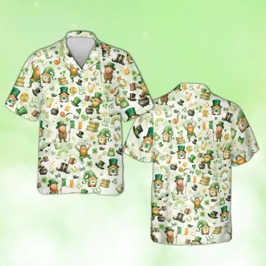 Discover St. Patrick's Day Hawaiian Shirt 4 Styles Leprechaun Gnome Family Adults Kids