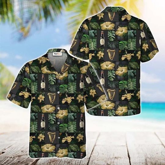 Discover Guinness Flower Vacation Hawaiian Shirt, Guinness Summer Shirt, Aloha Shirt, Gift for Friend