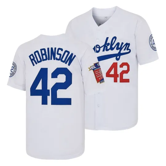 Discover Men's Jackie Robinson #42 White Legend Match Baseball Jersey