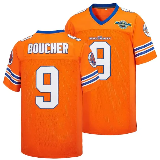 Men's  #9 Bobby Boucher The Waterboy Adam Sandler Football Jersey