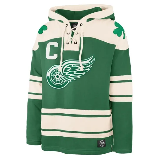 Discover Dylan Larkin Detroit Red Wings '47 St. Patrick's Day Player Jersey Hoodie