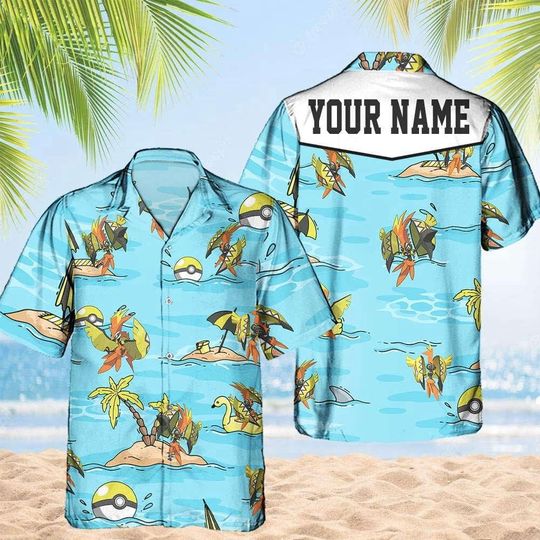 Discover Tapu Koko PKM Hawaii Shirt Party Summer Sleeve Shirt, Anime Tapu Koko lover Button Shirts,Vintage Tapu Koko Summer Shirt, Aloha Shirt,