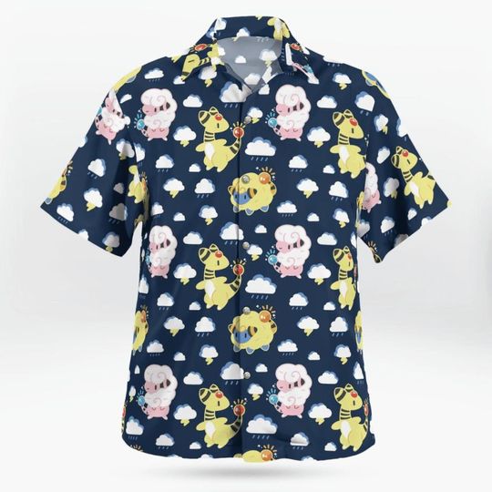 Discover Meripu PKM Hawaii Shirt Party Summer Sleeve Shirt, Anime Meripu lover Button Shirts,Vintage Summer Shirt, Aloha Shirt,