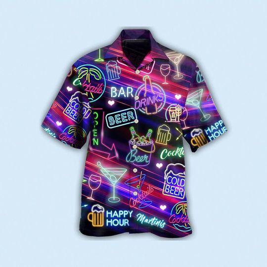 Discover Beer Cocktails Drinking Bar, Hawaii Shirt Party Summer Sleeve Shirt, Vintage Beer Cocktails Button Shirts,Vintage Summer Shirt, Aloha Shirt,