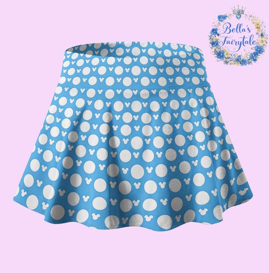 Blue Polka Dot Mickey, Disney Skirt with Shorts, Pickleball Skirt, Tennis Skirt, Skort,  Disney Outfit