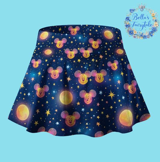 Glowing Mickey, Disney Skirt with Shorts, Pickleball Skirt, Tennis Skirt, Running Skirt, Skort, Disney Apparel, Disney Outfit