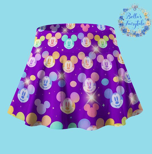 Neon Mickey Heads, Disney Skirt with Shorts, Pickleball Skirt, Tennis Skirt, Running Skirt, Skort, Disney Apparel, Disney Outfit