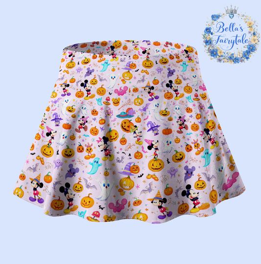 Discover Halloween Pinky Mickey Minnie Skort, Halloween Disney Skirt with Shorts, Halloween Outfit, Tennis Skirt, Skort,  Disney Outfit