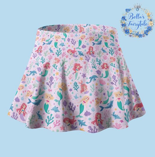Little Mermaids, Disney Skirt with Shorts, Pickleball Skirt, Tennis Skirt, Skort,  Disney Outfit