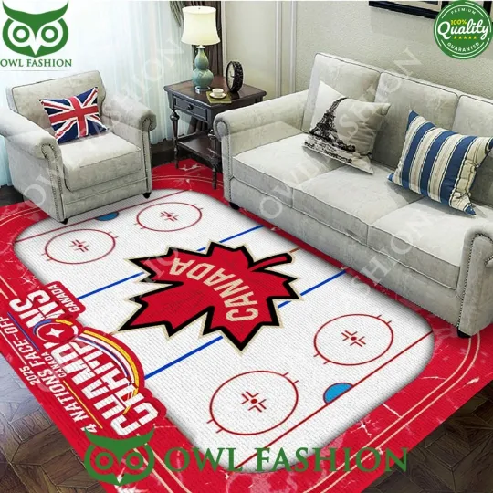 Discover Canada 2025 4 Nations Face Off Rectangular Rug