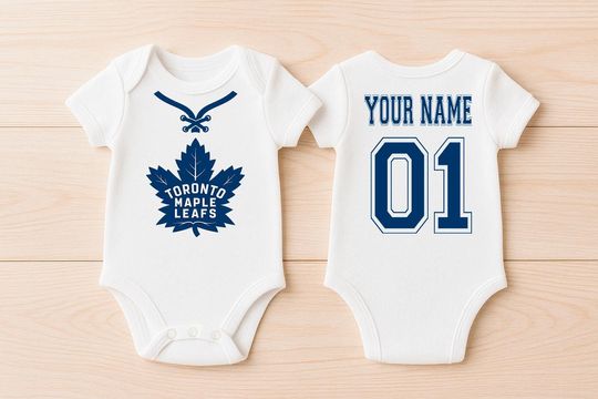Discover Maple Leafs Hockey Personalized Jersey Shirts - Toddler Custom Baby Bodysuits - Sports Shirts For Infants - Gifts For Family and Friends