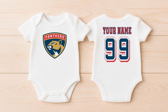 Discover Panthers Hockey Personalized Jersey Shirts - Toddler Custom Baby Bodysuits - Sports Shirts For Infants - Gifts For Family and Friends