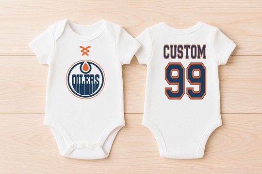 Discover Oilers Hockey Personalized Jersey Shirts - Toddler Custom Baby Bodysuits - Sports Shirt Gifts