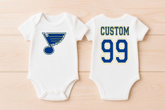 Discover Blues Hockey Personalized Jersey Shirts - Toddler Custom Baby Bodysuits - Sports Shirts Gifts