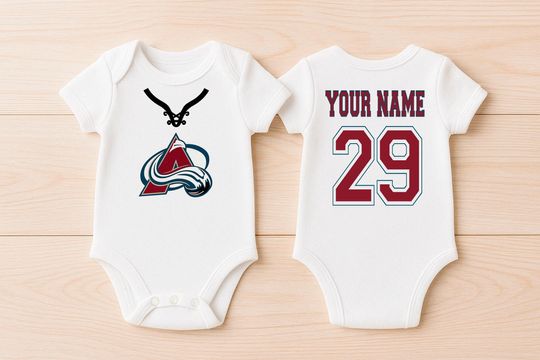 Discover Avalanche Hockey Personalized Jersey Bodysuits - Custom Baby & Toddler Sports Shirts For Infants