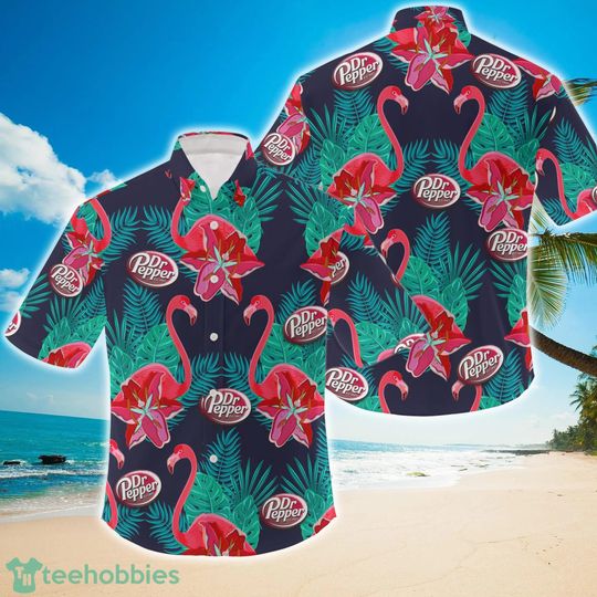 Flamingo Dr Pepper Pattern Shirt, Hawaiian beer lover Shirt, Pepper Aloha Shirt Summer Shirt