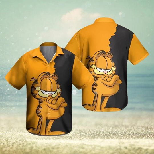 Garfield Character Movie Hawaiian Shirt, Garfield Character Summer Shirt, Garfield Gift for Friend, Garfield lover gift