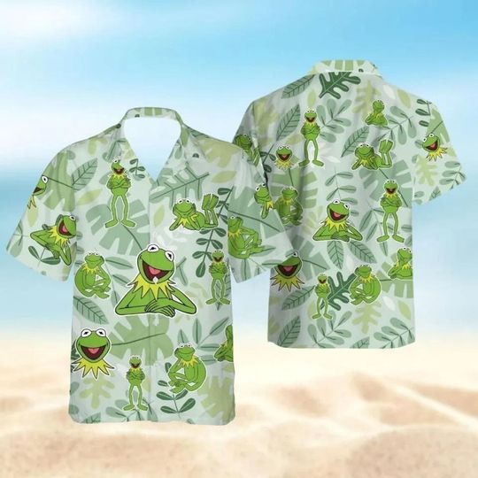 Discover The Muppets Show K the frog Hawaiian Shirt, Frog Lover Summer Shirt, Muppet 3D Aloha Shirt, Gift for Friend, Vintage Show Button Shirt