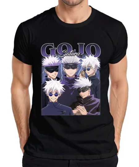 Discover Gojo Satoru Jujutsu Satoru T-Shirt White Hair Anime Gift Men