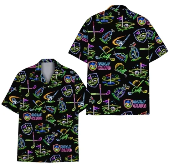 Discover Neon Golf Hawaiian Shirt for Men Women, Golf Club Aloha Shirt, Funny Golf Shirt
